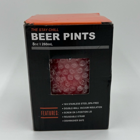 NWT The Stay Chill Beer Pint, 8oz Never Used - Picture 2 of 5